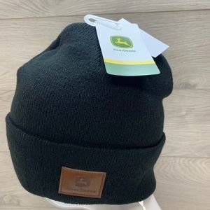 COPY - John Deere Genuine Black Toque Winter Cap. John Deere patch sewn on side